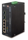 IP30 6-Port Gigabit Switch with 4-Port 802.3AT POE+ plus 2-port 100/1000X SFP (-40 to 75 C)
