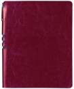 Бизнес-тетрадь BRAUBERG "NEBRASKA", А5+, 175x215 мм, кожзам, клетка, 120 листов, ручка, бордовый, 1109553