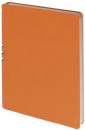 Бизнес-тетрадь BRAUBERG "NEBRASKA", А5+, 175x215 мм, кожзам, клетка, 120 листов, ручка, оранжевый, 1109563