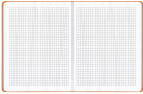 Бизнес-тетрадь BRAUBERG "NEBRASKA", А5+, 175x215 мм, кожзам, клетка, 120 листов, ручка, оранжевый, 1109564