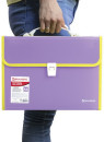 Портфель пластиковый BRAUBERG "Joy", А4 (330х245х35 мм), 13 отделений, с окантовкой, индексные ярлыки, фиолетовый, 2279774