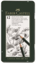 Карандаши чернографитные FABER-CASTELL, НАБОР 12 шт., "Castell 9000 Art Set", 2H-8B, металлическая коробка, 1190652