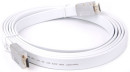 Кабель HDMI 3м AOpen ACG568F-S-3M плоский белый/серебристый