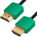 Кабель HDMI 1.5м Green Connection GCR-51581 круглый черный/зеленый