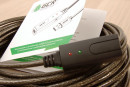 Greenconnect Удлинитель USB 2.0 с 2-мя акивными усилителями сигнала 15.0m Premium, AM/AF 24/22 AWG экран, армированный, морозостойкий, разъём для доп.питания, GCR-UEC3M21-BD2S-15.0m2
