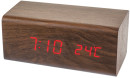 Часы-будильник Perfeo "Block" коричневый PF-S718T