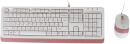 Клавиатура + мышь A4 Fstyler F1010 клав:белый/розовый мышь:белый/розовый USB Multimedia
