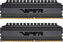 Оперативная память для компьютера 16Gb (2x8Gb) PC4-32000 4000MHz DDR4 DIMM CL19 Patriot Viper 4 Blackout PVB416G400C9K
