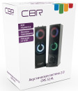 CBR CMS 514L Black, Акустическая система 2.0, питание USB, 2х3 Вт (6 Вт RMS), пластик, RGB-подсветка, конструкция-транформер, 3.5 мм лин. стереовход, регул. громк., длина кабеля 1,3 м, цвет чёрный3