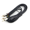 Кабель аудио Cablexpert CCAB-02-35M2RM-3MB. 3.5 джек(M)/2х RCA (M), черный, 3м, блистер2