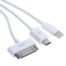Кабель USB Apple 30-pin Lightning microUSB 0.2м .NoBrand круглый белый2