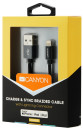 Кабель USB Lightning 1м Canyon CNS-MFIC3B круглый черный5