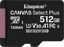 Карта памяти microSDXC Kingston Canvas Select Plus, 512 Гб, UHS-I Class U3 V30 A1, без адаптера