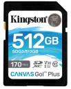Флеш карта SDXC 512Gb  Kingston SDXC, UHS-I Class U3 V30, чтение: 170Мб/с, запись: 90Мб/с <SDG3/512GB>