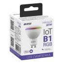 Лампочка: HIPER Smart LED bulb IoT HI-B1 RGB/Умная LED лампочка/Wi-Fi/GU10/MR16/Регулируемая яркость и цвет/12Вт/2700К-6500К/1020lm HI-B1RGB2