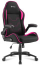 Игровое кресло Sharkoon Elbrus 1 чёрно-розовое (ткань, регулируемый угол наклона, механизм качания)3