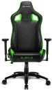 Игровое кресло Sharkoon Elbrus 2 чёрно-зелёное (синтетическая кожа, регулируемый угол наклона, механизм качания)2