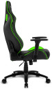 Игровое кресло Sharkoon Elbrus 2 чёрно-зелёное (синтетическая кожа, регулируемый угол наклона, механизм качания)4