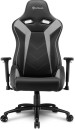 Игровое кресло Sharkoon Elbrus 3 чёрно-серое (синтетическая кожа, регулируемый угол наклона, механизм качания)3
