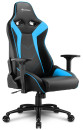 Игровое кресло Sharkoon Elbrus 3 чёрно-синее (синтетическая кожа, регулируемый угол наклона, механизм качания)3