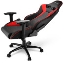 Игровое кресло Sharkoon Elbrus 3 чёрно-красное (синтетическая кожа, регулируемый угол наклона, механизм качания)5