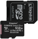 Флеш карта microSDHC 512GB Class10 Kingston <SDCS2/512GB> UHS-I Canvas Select up to 100MB/s с адапт.