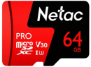Netac MicroSD card P500 Extreme Pro 64GB, retail version w/o SD adapter