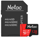Netac MicroSD card P500 Extreme Pro 128GB, retail version w/SD adapter
