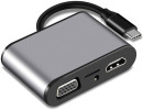 VCOM CU425M Адаптер USB3.1 Type-CM-->HDMI +VGA+3XUSB +PD charging+TF+AUDIO,Aluminum Shell, VCOM  <CU425>