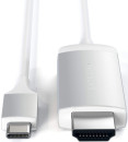 Провод Satechi USB Type-C to HDMI 4K. Поддержка разрешения 4K. Длина 1,8 м. Цвет серебряный.3