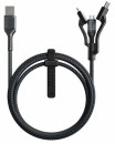 Кабель microUSB USB-A Type-C 1.5м Nomad Universal Cable Kevlar 3 in 1 круглый черный NM0191C090
