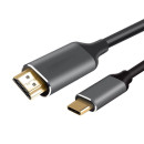 Кабель-адаптер USB 3.1 Type-Cm --> HDMI A(m) 4K@60Hz, 1.8m ,Aluminium Shell,VCOM <CU423MC-1.8M>2