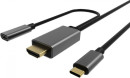 Кабель-адаптер USB 3.1 Type-Cm --> HDMI A(m) 4K@60Hz, 1.8m , PD, Alum Shell,VCOM <CU423MCPD-1.8M>3