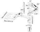 Кронштейн для монитора/ноутбука Cactus CS-VM-LH08-AL серебряный 13"-27" макс.8кг настольный поворот и наклон4