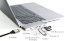 Мини док-станция j5create USB-C ULTRADRIVE MINIDOCK. Интерфейс: Thunderbolt 3 USB-C x 2. Порты: Thunderbolt 3 USB-C, USB-C, HDMI, SD, microSD, USB-A x 2.5