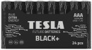 Батарейки Tesla BLACK AAA+ 24ks Alkaline AAA (LR03, минипальчиковая, термоусадочная плёнка/2