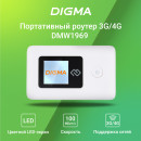 Модем 3G/4G Digma Mobile Wifi DMW1969 USB Wi-Fi Firewall +Router внешний белый2