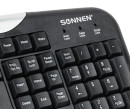 Набор проводной SONNEN KB-S110, USB, клавиатура 116 клавиш, мышь 3 кнопки, 1000 dpi, черный/серебристый, 5112845
