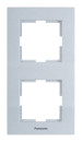 Рамка Panasonic Karre Plus WKTF08123AS-RU 2x вертикальный монтаж металл серебро (упак.:1шт)