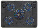 CROWN  Подставка для ноутбука  CMLS-131 ( до 19" Размер 390*295*30 мм , кулеры: D110mm*1+ D85mm*4, синяя led подсветка, регулятор скорости, 3 уровня наклона)8
