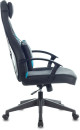Кресло для геймеров Zombie DRIVER чёрный с голубым2