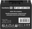 Exegate EX285954RUS Аккумуляторная батарея DT 1217 (12V 17Ah, клеммы F3 (болт М5 с гайкой))2
