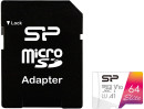 Флеш карта microSD 64GB Silicon Power Elite A1 microSDXC Class 10 UHS-I U3 100 Mb/s (SD адаптер)2