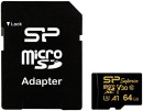 Флеш карта microSD 64GB Silicon Power Superior Golden A1 microSDXC Class 10 UHS-I U3 A1 100/80 Mb/s (SD адаптер)2