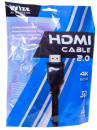 Кабель HDMI 0.5м Wize C-HM-HM-0.5M круглый черный3