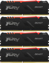 Оперативная память для компьютера 32Gb (4x8Gb) PC4-28800 3600MHz DDR4 DIMM CL17 Kingston Fury Beast RGB KF436C17BBAK4/32