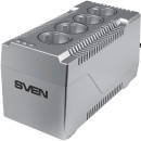 Stabilizer SVEN VR-F1000 (320W, Input 185V-285V, 4 CEE7 / 4 sockets (2 stabilized sockets, 2 power filter sockets), 230V out, plastic case, silver color)