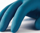 Перчатки латексно-неопреновые MANIPULA "Союз", хлопчатобумажное напыление, размер 7-7,5 (S), синие/желтые, LN-F-052