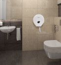 Диспенсер для туалетной бумаги LAIMA PROFESSIONAL ECO (Система T2), малый, белый, ABS-пластик, 6065455