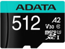 Карта памяти MICRO SDXC 512GB W/AD. AUSDX512GUI3V30SA2-RA1 ADATA2